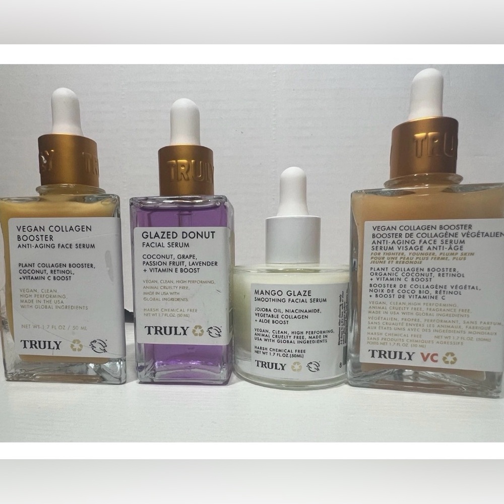 TRULY BEAUTY SERUM SET OF 4: 2 Collagen Booster, Glazed Donut, and Mango Glaze